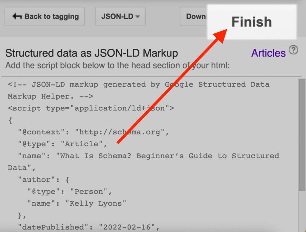 Structured data as JSON LD Markup